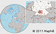 Gray Location Map of Ostalbkreis, highlighted country, highlighted parent region