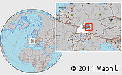Gray Location Map of Ostalbkreis, highlighted parent region, highlighted grandparent region