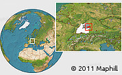 Satellite Location Map of Ostalbkreis, highlighted parent region, highlighted grandparent region