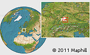 Satellite Location Map of Ostalbkreis, highlighted parent region