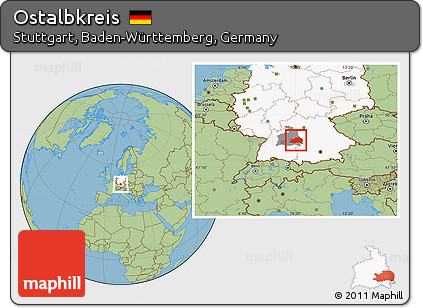 Savanna Style Location Map of Ostalbkreis, highlighted country, highlighted parent region