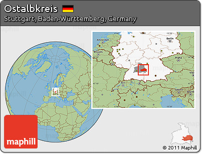 Savanna Style Location Map of Ostalbkreis, highlighted country, highlighted parent region