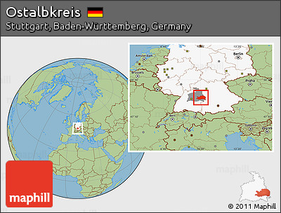 Savanna Style Location Map of Ostalbkreis, highlighted country, highlighted parent region