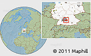Savanna Style Location Map of Ostalbkreis, highlighted country, highlighted parent region, hill shading