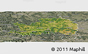 Satellite Panoramic Map of Ostalbkreis, semi-desaturated