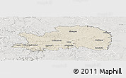 Shaded Relief Panoramic Map of Ostalbkreis, lighten, semi-desaturated