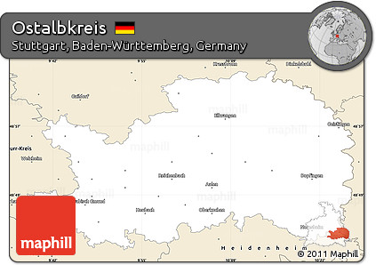 Classic Style Simple Map of Ostalbkreis