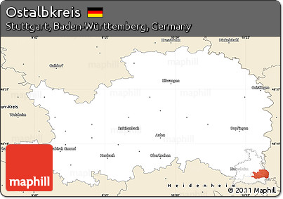 Classic Style Simple Map of Ostalbkreis