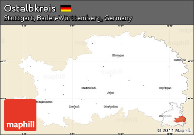 Classic Style Simple Map of Ostalbkreis, single color outside