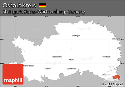 Gray Simple Map of Ostalbkreis, single color outside