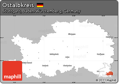 Gray Simple Map of Ostalbkreis, single color outside
