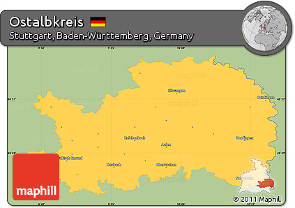 Savanna Style Simple Map of Ostalbkreis, single color outside