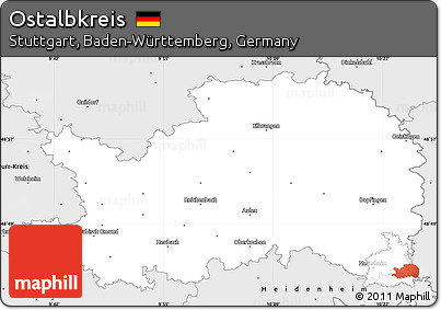 Silver Style Simple Map of Ostalbkreis