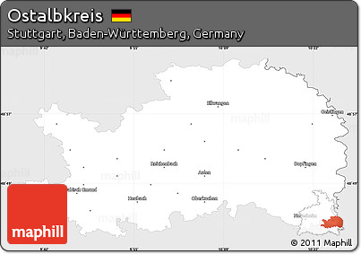 Silver Style Simple Map of Ostalbkreis, single color outside