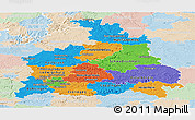 Political Panoramic Map of Stuttgart, lighten
