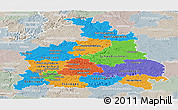 Political Panoramic Map of Stuttgart, lighten, semi-desaturated