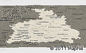 Shaded Relief Panoramic Map of Stuttgart, darken