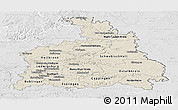 Shaded Relief Panoramic Map of Stuttgart, lighten, desaturated