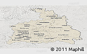 Shaded Relief Panoramic Map of Stuttgart, lighten, semi-desaturated