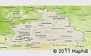 Shaded Relief Panoramic Map of Stuttgart, physical outside