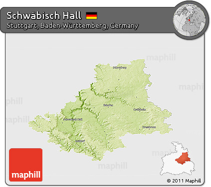 Physical 3D Map of Schwäbisch Hall, single color outside