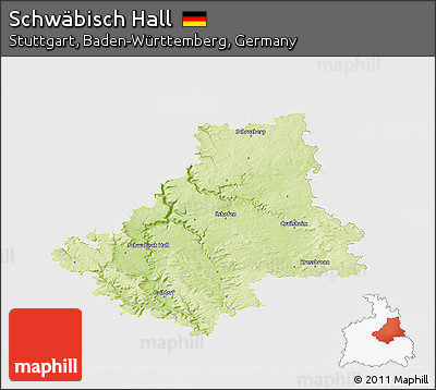 Physical 3D Map of Schwäbisch Hall, single color outside
