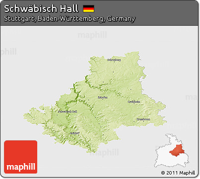 Physical 3D Map of Schwäbisch Hall, single color outside