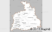 Gray Simple Map of Stuttgart, cropped outside