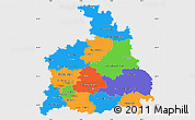 Political Simple Map of Stuttgart, single color outside