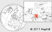 Blank Location Map of Tübingen, within the entire country