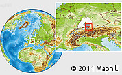 Physical Location Map of Ravensburg, highlighted parent region, highlighted grandparent region