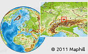 Physical Location Map of Ravensburg