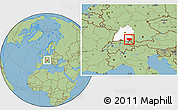 Savanna Style Location Map of Ravensburg, highlighted grandparent region