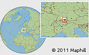 Savanna Style Location Map of Ravensburg, highlighted parent region