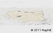 Shaded Relief Panoramic Map of Ravensburg, lighten, semi-desaturated