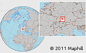 Gray Location Map of Reutlingen, highlighted parent region
