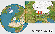 Satellite Location Map of Sigmaringen, highlighted country, highlighted parent region