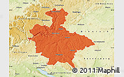 Political Map of Sigmaringen, physical outside