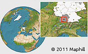 Satellite Location Map of Zollernalbkreis, highlighted country, highlighted grandparent region