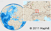 Shaded Relief Location Map of Zollernalbkreis, highlighted parent region