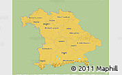 Savanna Style 3D Map of Bayern, single color outside