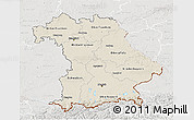 Shaded Relief 3D Map of Bayern, lighten, semi-desaturated