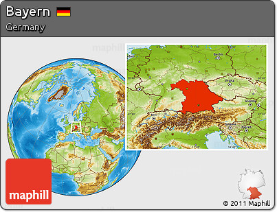 Physical Location Map of Bayern