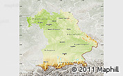 Physical Map of Bayern, lighten, semi-desaturated
