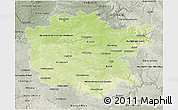 Physical 3D Map of Mittelfranken, semi-desaturated