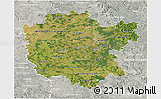 Satellite 3D Map of Mittelfranken, lighten, semi-desaturated