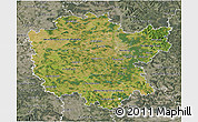 Satellite 3D Map of Mittelfranken, semi-desaturated