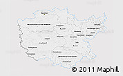 Silver Style 3D Map of Mittelfranken, single color outside