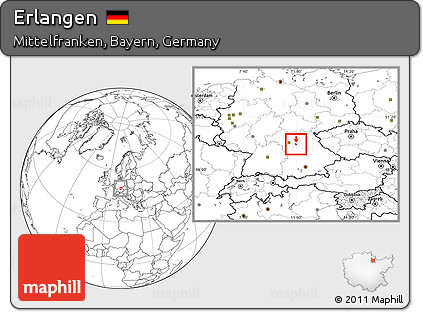 Blank Location Map of Erlangen