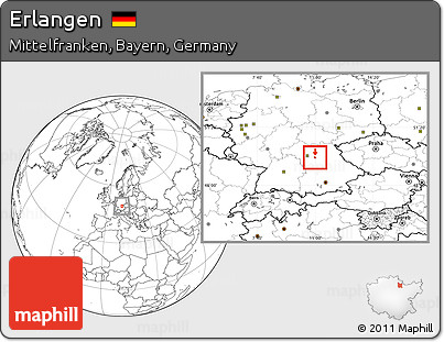 Blank Location Map of Erlangen